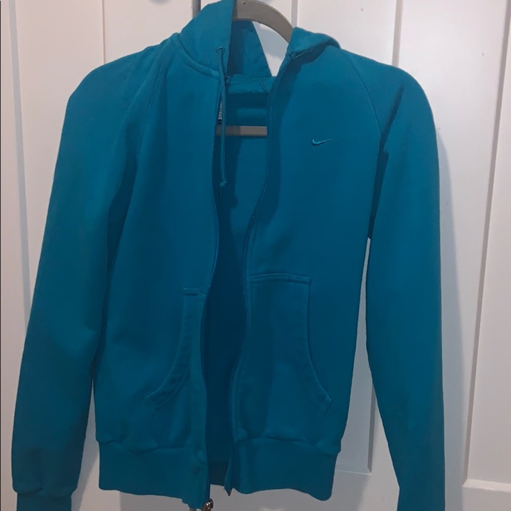 turquoise nike zip up hoodie